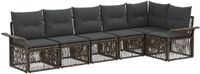 vidaXL Tuinbank - Set - 6 - st - Grijs - poly - rattan