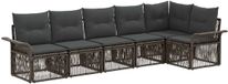 vidaXL Banc de jardin - Set - 6 - pièces - Gris - poly - rotin