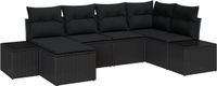 vidaXL Tuinbank Set Zwart Polyrattan