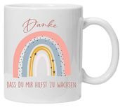 Mok met spreuk, dank je dat je me helpt te groeien, mok schoolkind, eerste schooldag - cadeaus - regenboog - cadeau voor eerste klassers - school - basisschool - cadeau-idee - begin van de school
