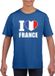 Bellatio Decorations Bol Blauw I love France supporter shirt kinderen - Frankrijk shirt jongens en meisjes 158/164