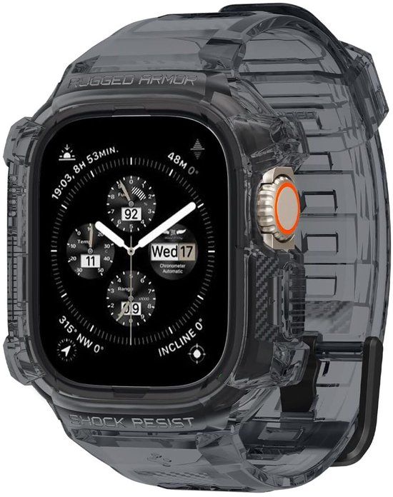 Spigen Rugged Armor Pro Case en Bandje Geschikt voor Apple Watch Ultra 3 / 2 / 1 - Space Crystal
