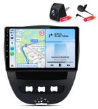 Peugeot 107 Citroën C1 Toyota Aygo Autoradio 4+64 Go mit Kamera und Mikrofon, 10 Zoll Bildschirm, CarPlay, Android Auto, WiFi, GPS, Navigation, RDS, DSP, DAB+, Bluetooth (2005-2014)