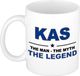 Bellatio Decorations naam cadeau mok - Kas - man myth legend - koffiemok - 300 ml - collega - vaderdag
