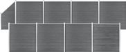 Maison Exclusive - Set de clôture WPC, 8 panneaux plats + 1 panneau incliné, 1484x186 cm, gris