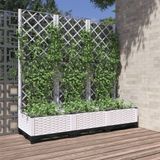 Maison Exclusive Jardinière avec treillis, blanche, 120 x 40 x 121,5 cm, PP
