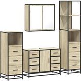 Maison Exclusive - Ensemble de meubles de salle de bain 4 pièces en bois composite chêne Sonoma