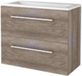 Basic-Line Start 39 Badkamermeubelset - Ondiep - 80 x 39 cm - Met Grepen - 2 Lades - Acryl Wastafel - Zonder Kraangat - Scotch Oak