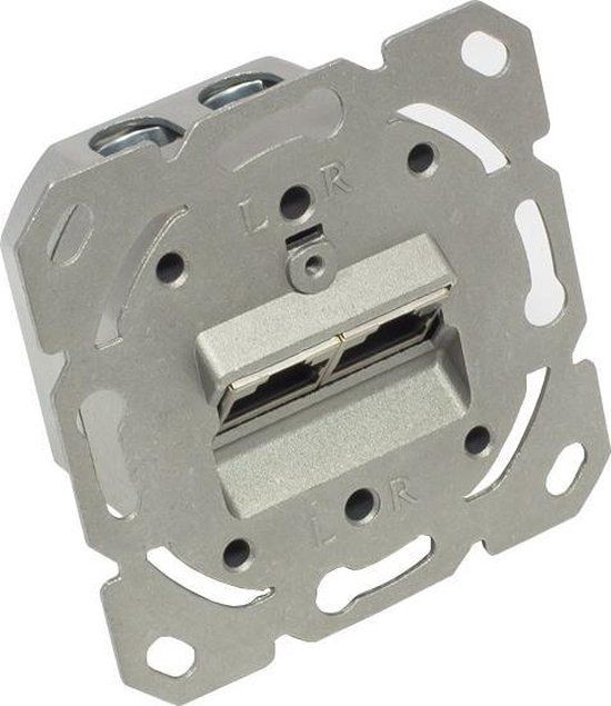 CAT6 Gigabit Netwerk Inbouw Wandcontactdoos - 2x RJ45 - Grijs