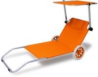 Casaria Ligstoel Kreta – Aluminium op Wielen UV-bestendig – Oranje