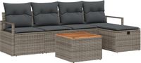 vidaXL - Tuinbank - Set - 6 - st - Grijs - poly - rattan