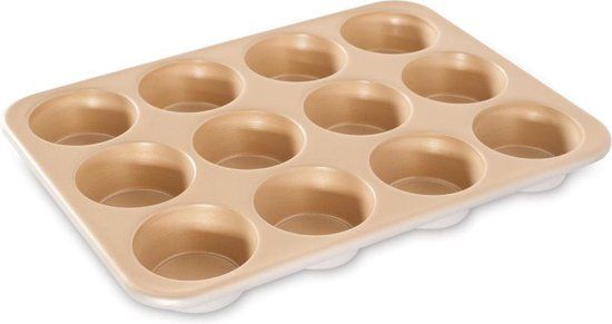 Nordic Ware Naturals Nonstick Muffin Pan - 12 Cups - Aluminum - Gold