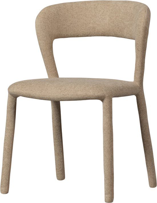 WOOOD Noble Eetkamerstoel - Velvet - Zand - 76x51x56 cm