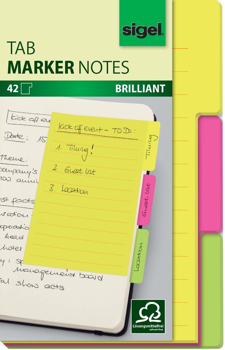 Sigel Haftmarker Tab Marker Notes, aus Papier, 42 Blatt