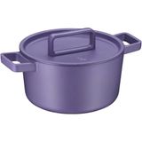 WMF Flavour Gietijzeren braadpan met deksel, inductie, geëmailleerd, 24 cm, paars