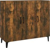 vidaXL Dressoir - 90x34x80 cm - Gerookt Eiken - Hout