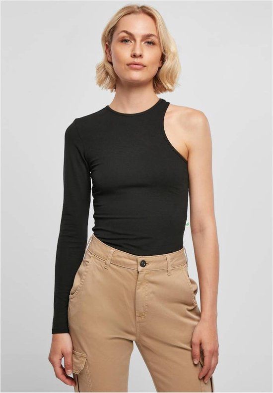 Urban Classics Organic Stretch Asymmetric Bodysuit - Black - XXL - Women's