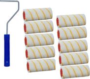 Benson 10x Rouleau de peinture / Rouleaux de peinture incluant support de rouleau - 10 cm
