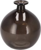 DK Design Vase à fleurs modèle rond - verre coloré transparent - noir - 13 x 15 cm