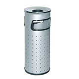 OFITURIA® Asbak voor buiten, metaal, 33 l, zilverkleurig, geperforeerd, verchroomd deksel
