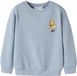NAME IT Jongens Sweater NMMVASHA LS NREG SWEAT UNB Ashley Blue Katoen Ronde hals Lange mouw Printopdruk Loose Fit Casual 122/128
