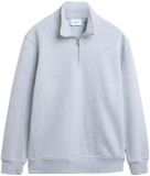 Next - Heren - Sweatshirt van jersey met hoog katoengehalte en kwartrits - Grijs
