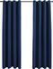 vidaXL Gordijn - verduisterend - met - metalen - ringen - 2 - st - 140x225 - cm - blauw