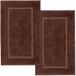 Lavea® Set van 2 badmatten 50x80 cm, zacht en absorberend – 100% katoen, wasbare badkamermatten – ideaal als douche- of badmat – Koffiebruin