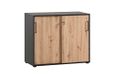 Schildmeyer Aino Archiefkast, ambachtelijke eiken decoratie/zwart mat, 100 x 41 x 83,6 cm