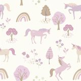 ESTAhome behang unicorns lila paars - 53 cm x 10.05 m - 139504