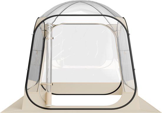 Vevor Transparante tent, 183x183x195 cm, pop-up tent voor 5-6 personen, sporttent met grondmat en bovenzeil, buitenbubbeltent, kampeerschuilplaats voor evenementen, vissen, feesten