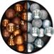Kaemingk B.V. Boules de Noël en Plastique 28x pc. - bleu clair et marron - 3 cm - incassable - mini format