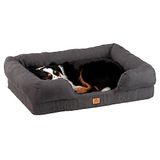 Ferplast Hondenbed, Hondenkussen voor grote Honden Bank voor Honden Met Traagschuim Orthopedisch Hondenbed, Ergonomische HondensofaHondenmand hoes Afneembaar en Wasbaar 93 x 73 x h 22,5 cm. Grijs