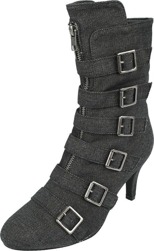 Rock Rebel by EMP Zwarte Laarzen met Centrale Sierrits - Dames - EU38