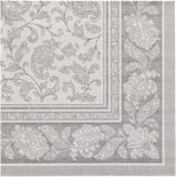 Papstar 50 Servetten ROYAL Collection 1/4 vouw 40 cm x 40 cm grijs Ornaments