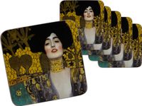 CARMANI Set van 6 onderzetters van kurk - G. Klimt, Judyta