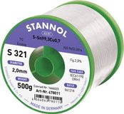 Stannol S321 2.0% 2.0MM SN99.3CU0.7CD 500G Soldeertin, loodvrij, Spoel Sn99.3Cu0.7 ORH1 500 g 2 mm