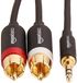 AmazonBasics PBH-19824 audiokabel 7,62 m 3.5mm 2 x RCA Zwart, Goud, Rood, Wit