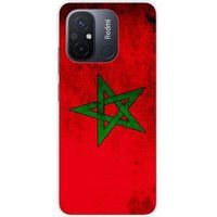 Xiaomi Drapeau maroc bedrukt siliconen hoesje compatibel met Xiaomi Redmi 12C, Xiaomi Redmi 11A