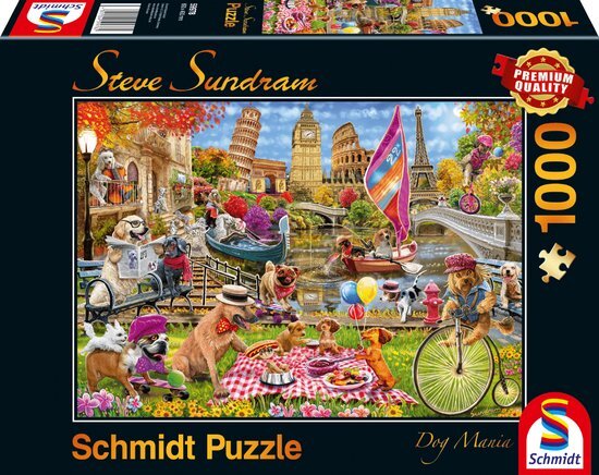 Schmidt Spiele 59978 Steve Subdram, hondenwaanzinn, puzzel van 1000 stukjes