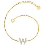 Glanzstücke München Armband Zilver 925 Zirkonia Wit Geelgoud 17 cm Dames