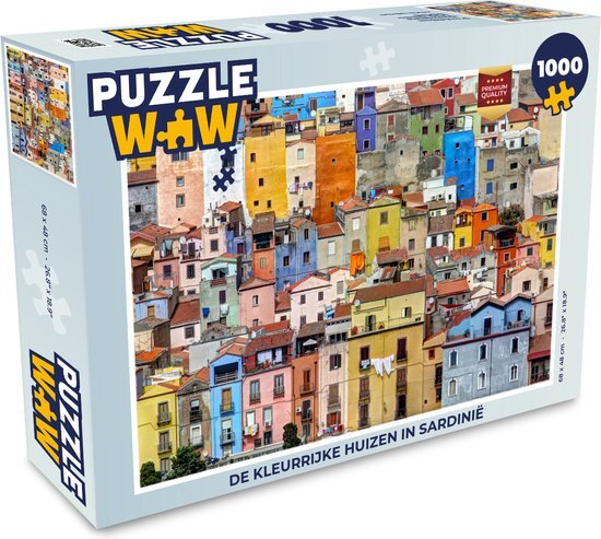 MuchoWow Puzzel De kleurrijke huizen in Sardinië - Legpuzzel - Puzzel 1000 stukjes volwassenen - Sinterklaas cadeautjes - Sinterklaas voor grote kinderen