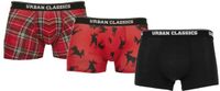 Urban Classics 3-Pack Red Plaid Boxershorts Heren M
