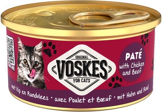Voskes Paté Kattenvoer - Kip - 24 x 85 g