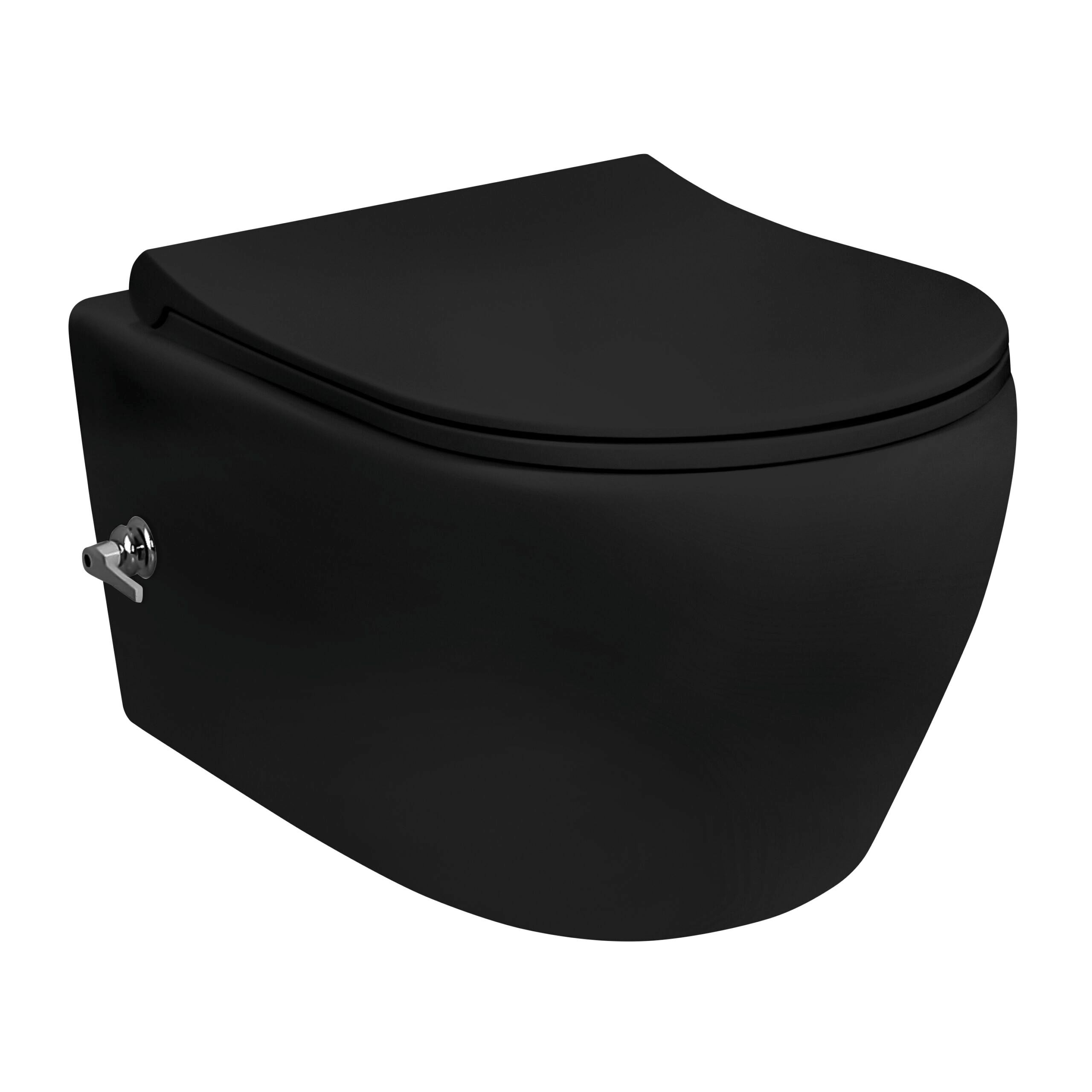 Creavit Aloni hangtoilet met bidet mat zwart - 5404024113541