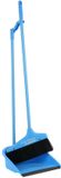 Home deco factory Stoffer en blik - lange steel - kunststof - blauw - H81,5 cm - binnen en buiten