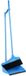 Home deco factory Stoffer en blik - lange steel - kunststof - blauw - H81,5 cm - binnen en buiten