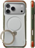 TORRAS Hoesje Geschikt voor Apple iPhone 18 Pro | Ostand Q3 Air Pro | Compatibel met MagSafe / Qi2 | Back Cover met Magneet | 360° Draaibare Ring Standaard | Groen