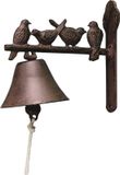 Merkloos / Sans marque Esschert Design Bv Klassieke deurbel vogels - bruin - gietijzer - 19 cm