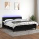 Maison Exclusive - Lit boxspring avec matelas et éclairage LED, noir, 160x200 cm, textile